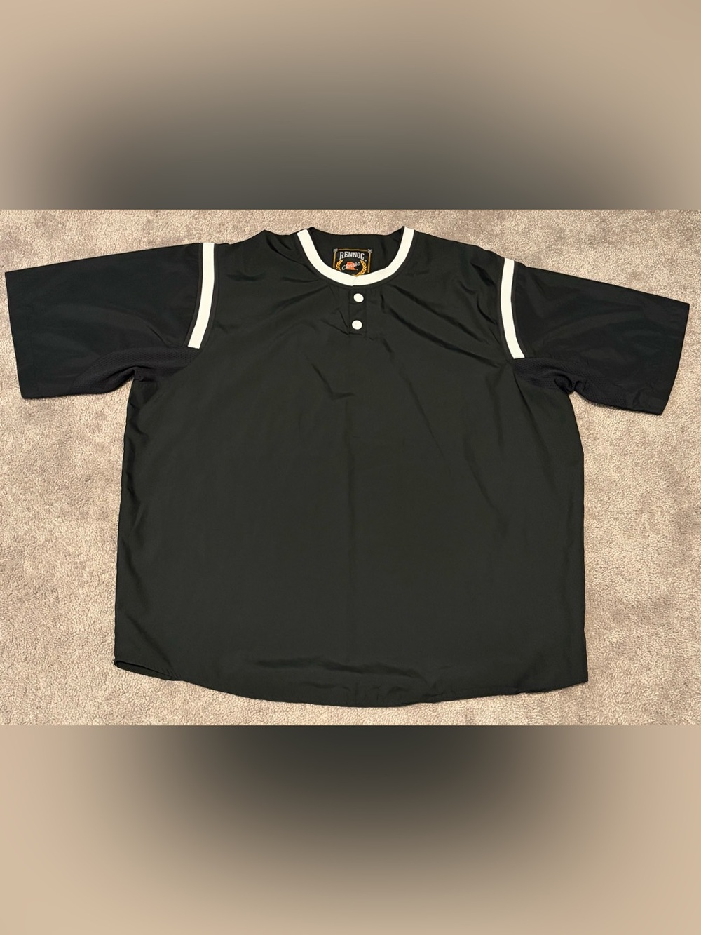 Rennoc Classic Men’s Henley Baseball Style Jersey W Vent Size Medium